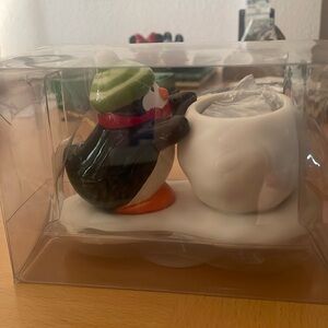 NIB Hallmark Tea Light Candle Penguin Snowball Winter Collectable
